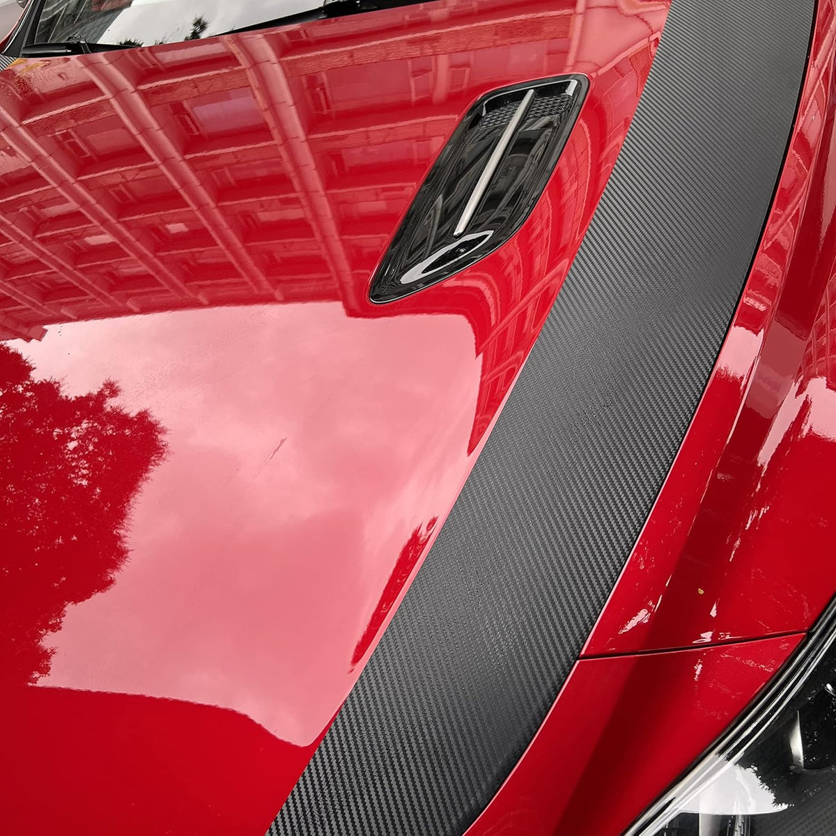 3D Carbon Fiber Front Hood Rally Stripes Decal Pack of 2 F7219