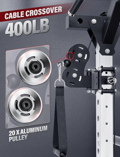 All-in-One Home Gym Squat Rack with Aluminum Pulley Set K25333
