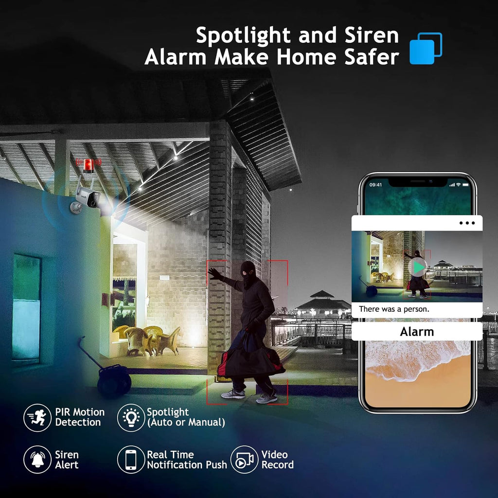Wireless Outdoor 2K 4MP WiFi Security Camera S245