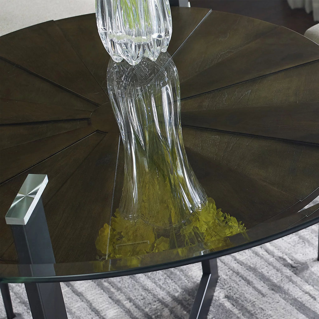 Medium Brown Metal Base Dining Table D350764