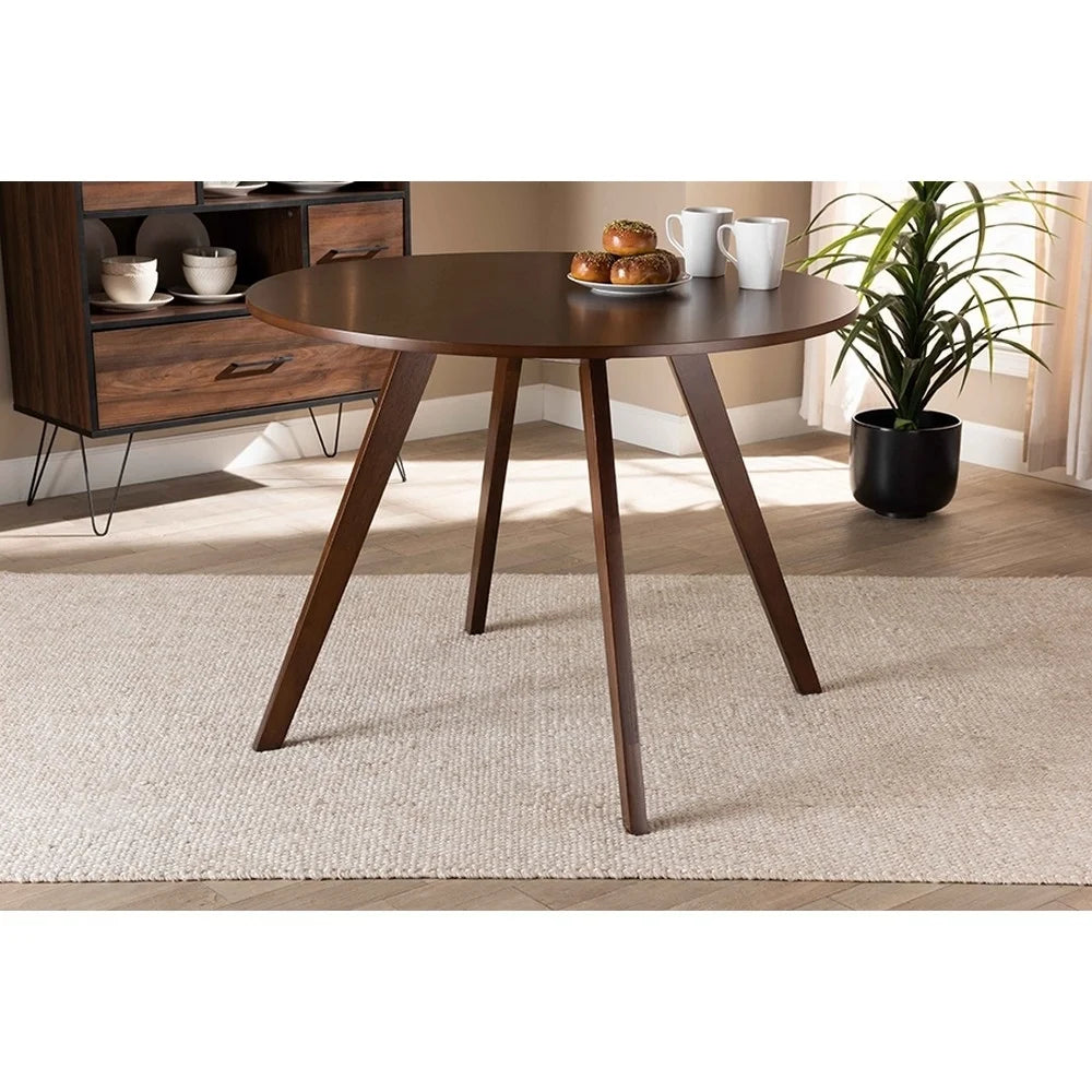 Walnut Brown Round Wood Dining Table M725