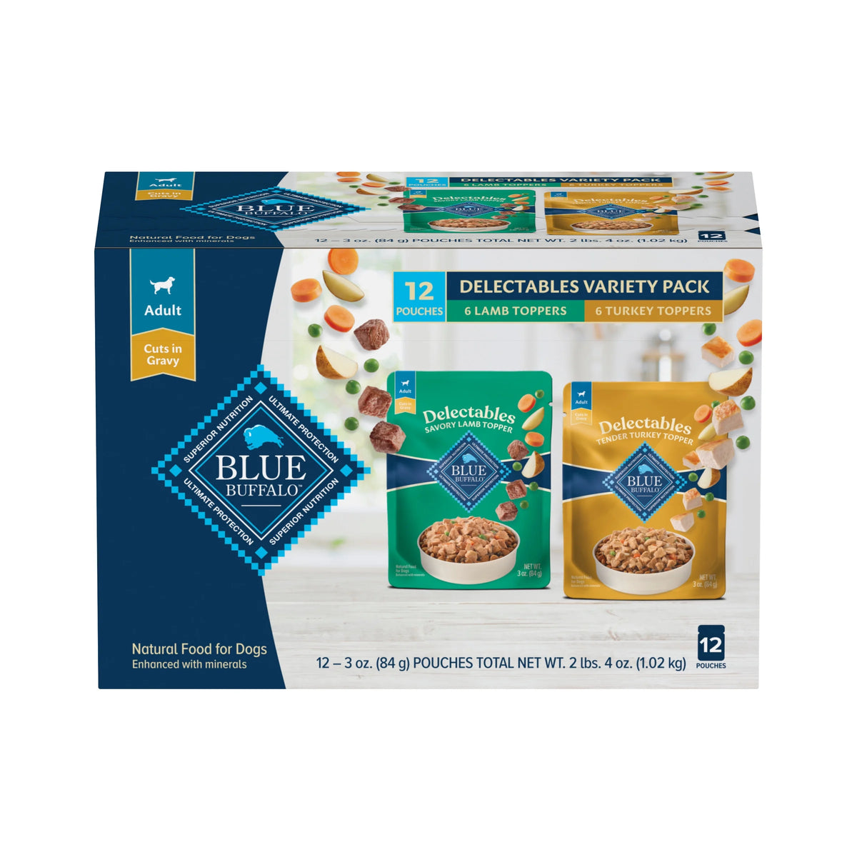 Natural Wet Dog Food Topper Variety Pack 3oz 12 Pack F788923