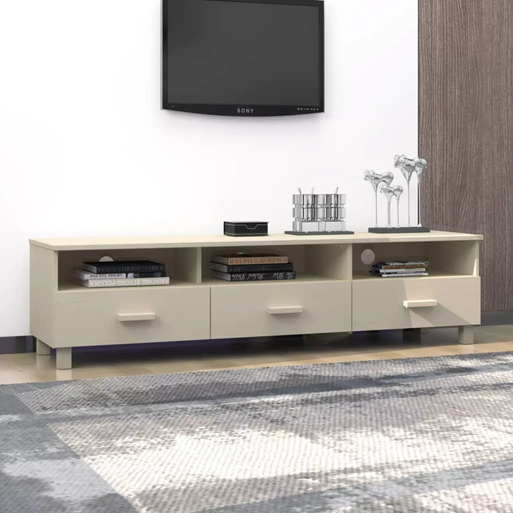 Honey Brown Solid Wood Pine TV Stand A7403