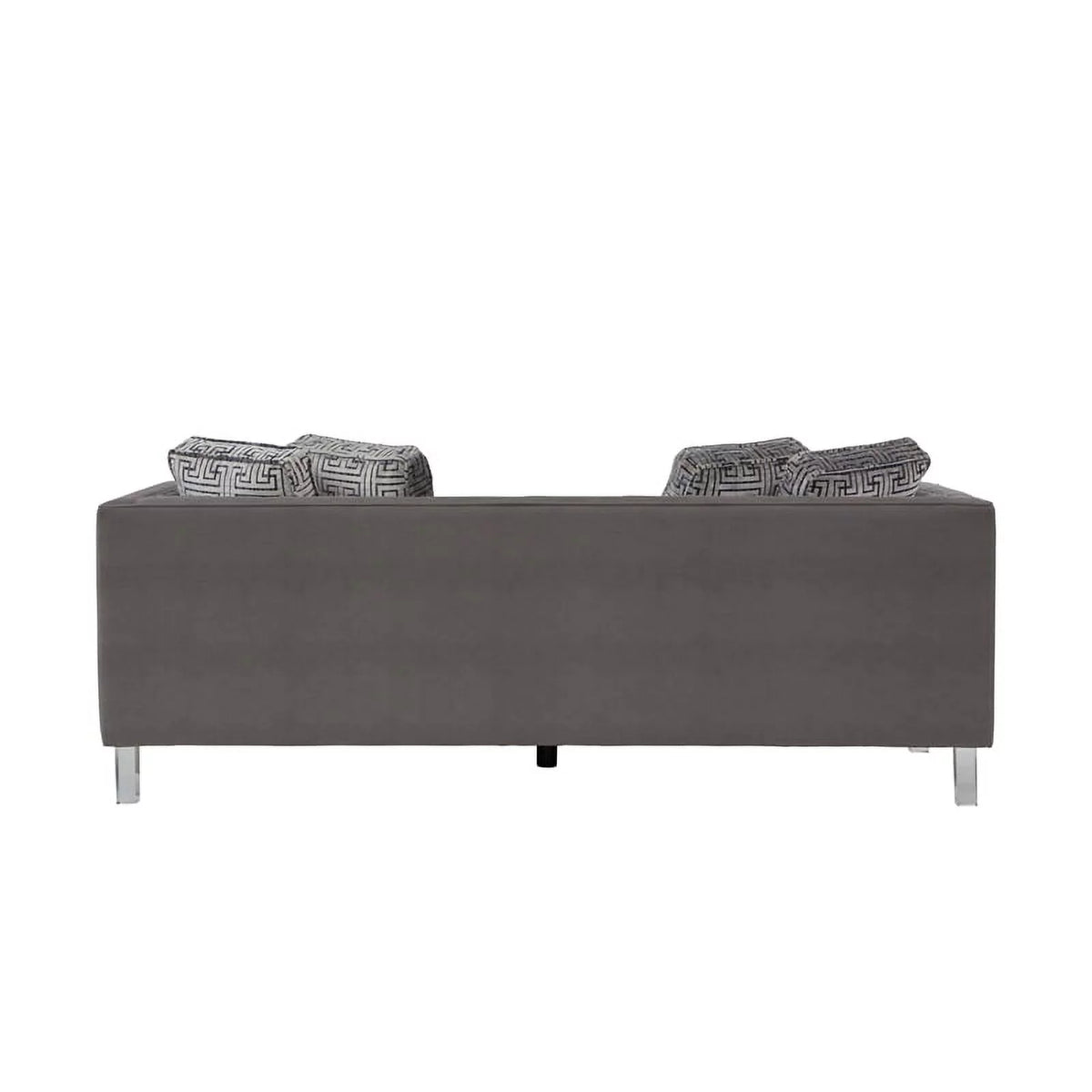 Grey Acrylic Leg Iron Channeled Sofa Y31601