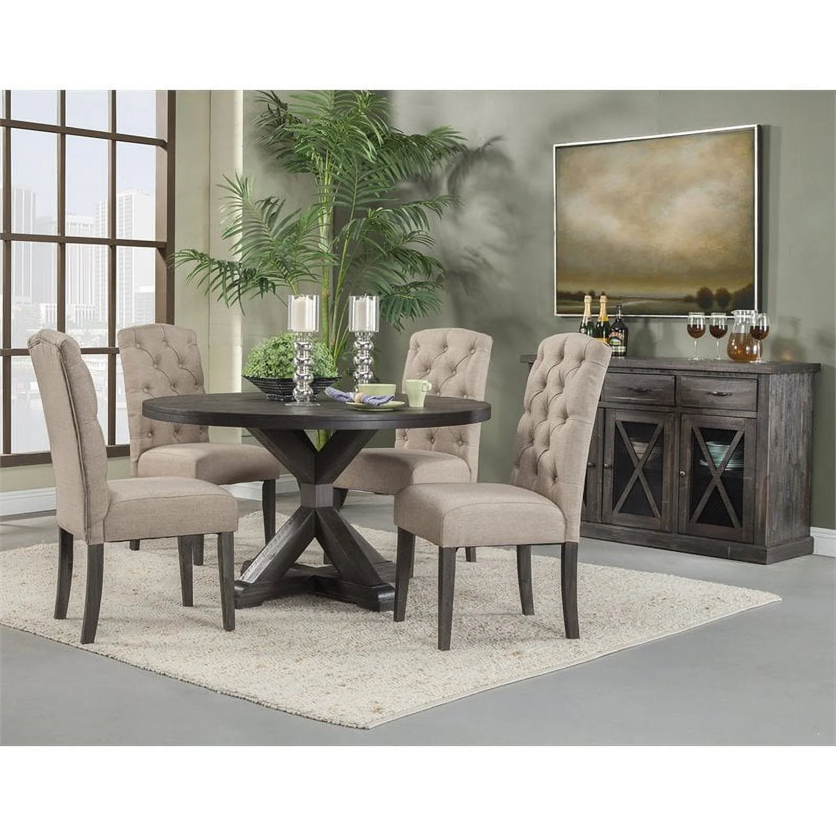 Contemporary Wood Dining Sideboard in Salvaged Gray I963468