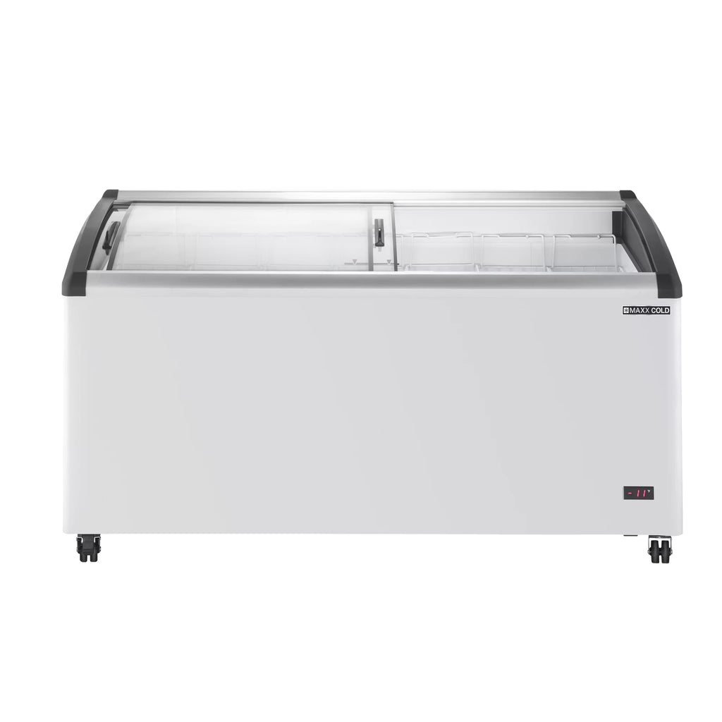 Curved Glass Top Chest Freezer Display, 12.36 cu. ft., White S18235