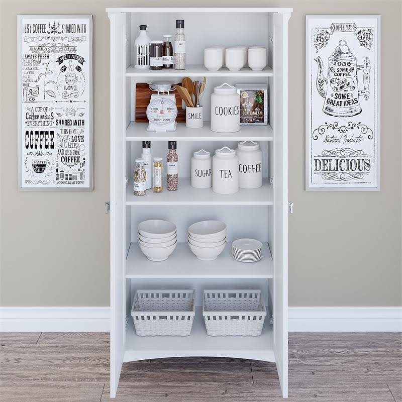 White Kitchen Pantry Cabinet with Doors K6300