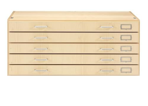 Large Format File Cabinet, Five Drawers, Stackable, Maple E359378