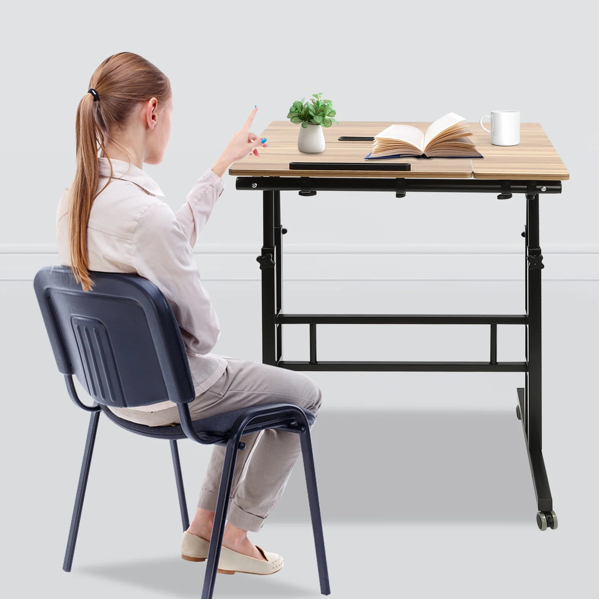 Mobile Stand Up Desk with Wheels L14807