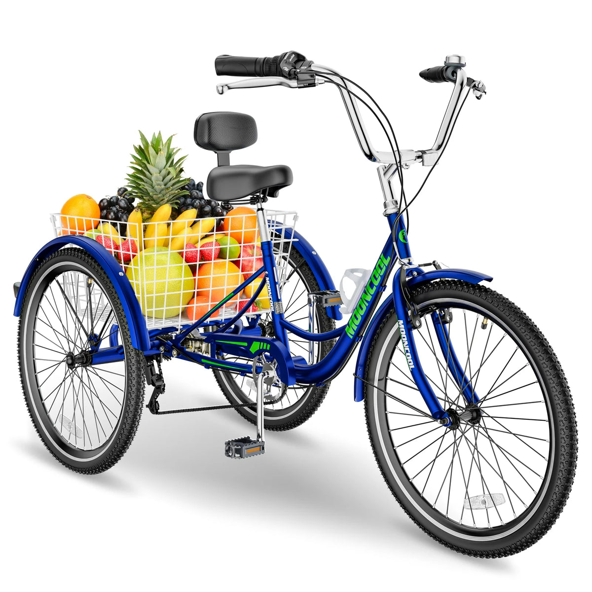 26 Adult Tricycle 7 Speed 450lbs Capacity with Shopping Basket F478