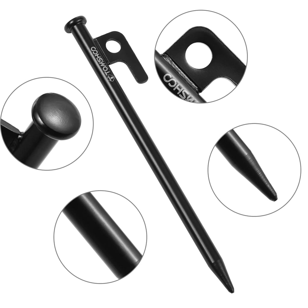 8 Inch /12 Inch Steel Tent Pegs with Storage Bag U89294
