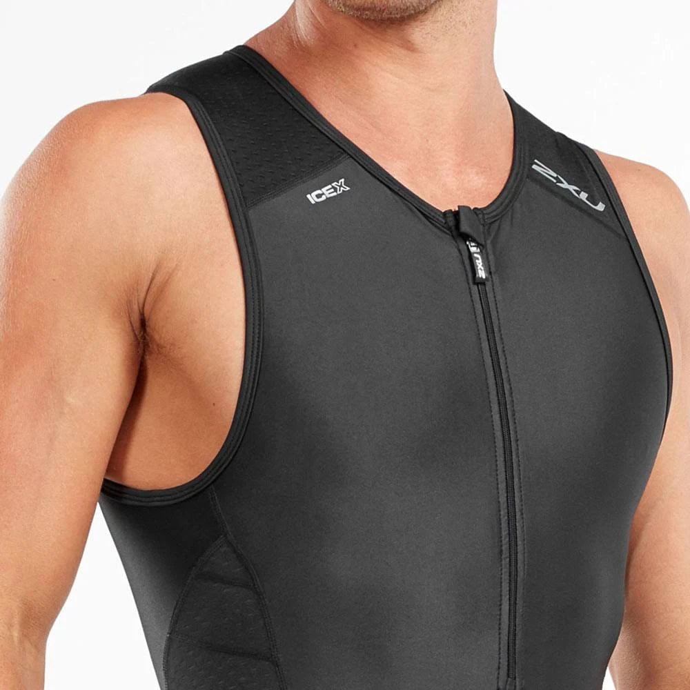 Black Front Zip Trisuit V703