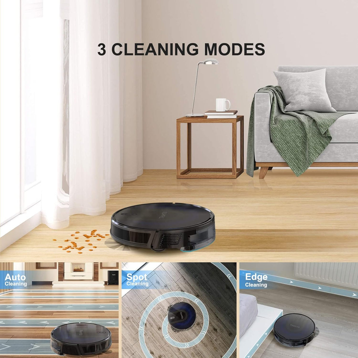 Robot Vacuum and Mop Cleaner with Auto Dirt Disposal, 3200Pa Suction L313138