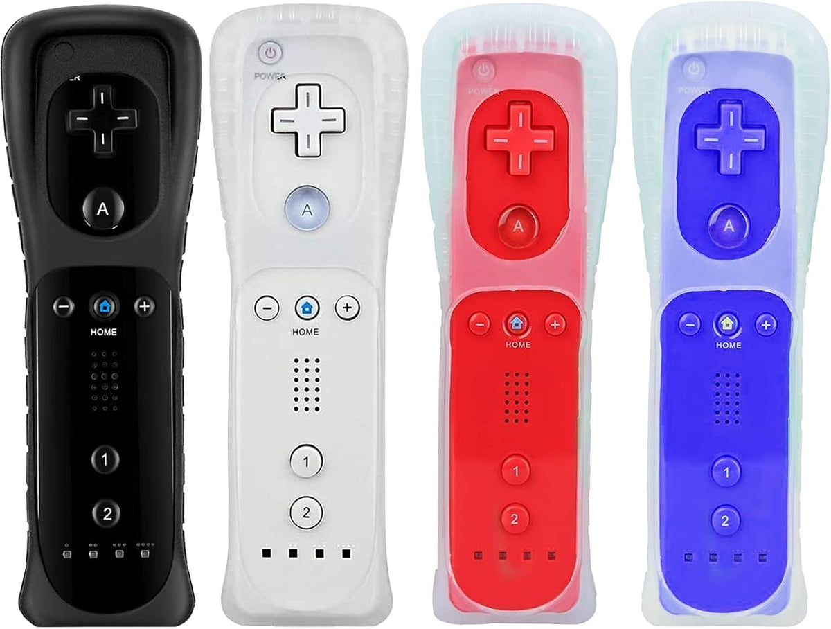 Light Blue Wii Remote Controller 2 Pack with Silicone Case and Wrist Strap J5036