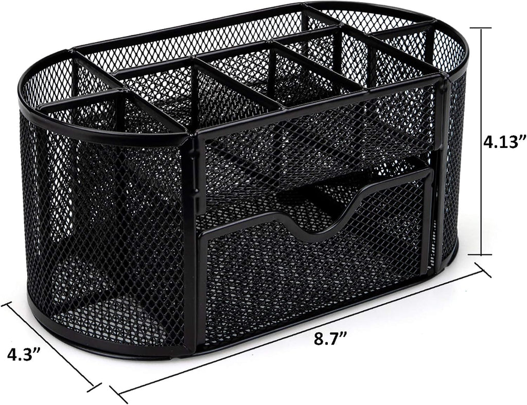 2 Pack 9 Compartments Mesh Desk Organizer with Drawer G77125