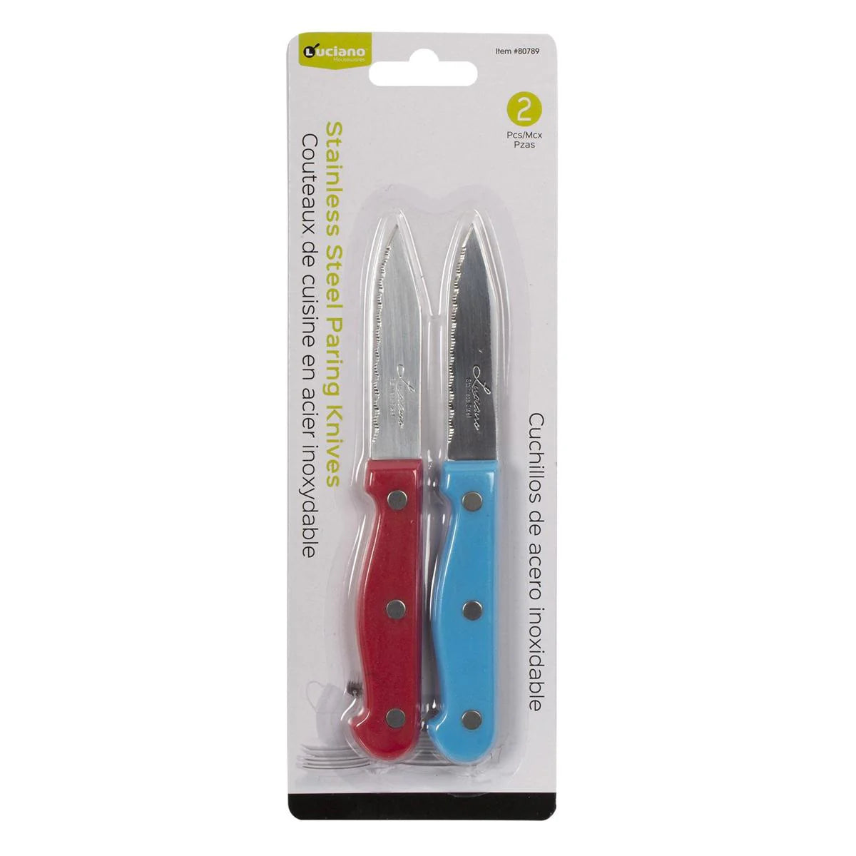 2-pc Paring Knife with Colored Handle O2803