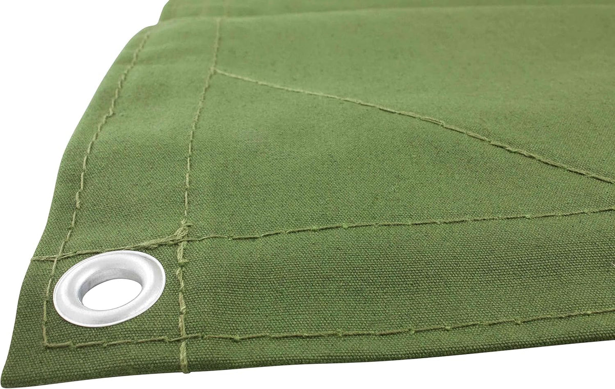16' x 20' Green Canvas Tarp 12oz Water Resistant Z830090