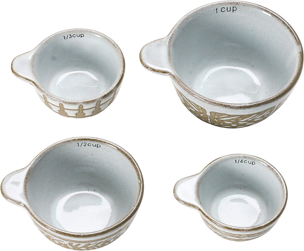 White Stoneware Measuring Cups, Set of 4 L63732