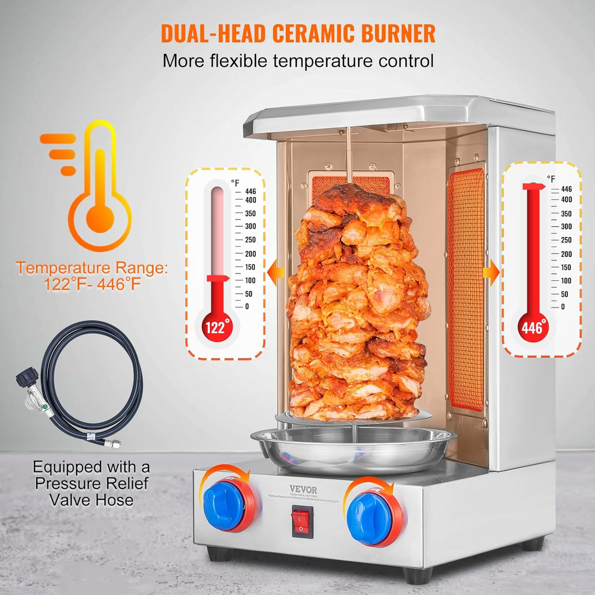 13 lbs Capacity Gas Vertical Broiler Shawarma Machine C541577