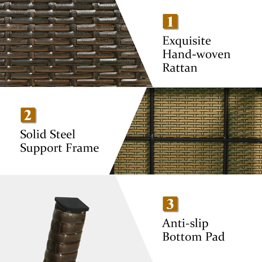 Folding Wicker Side Coffee Table Z510642