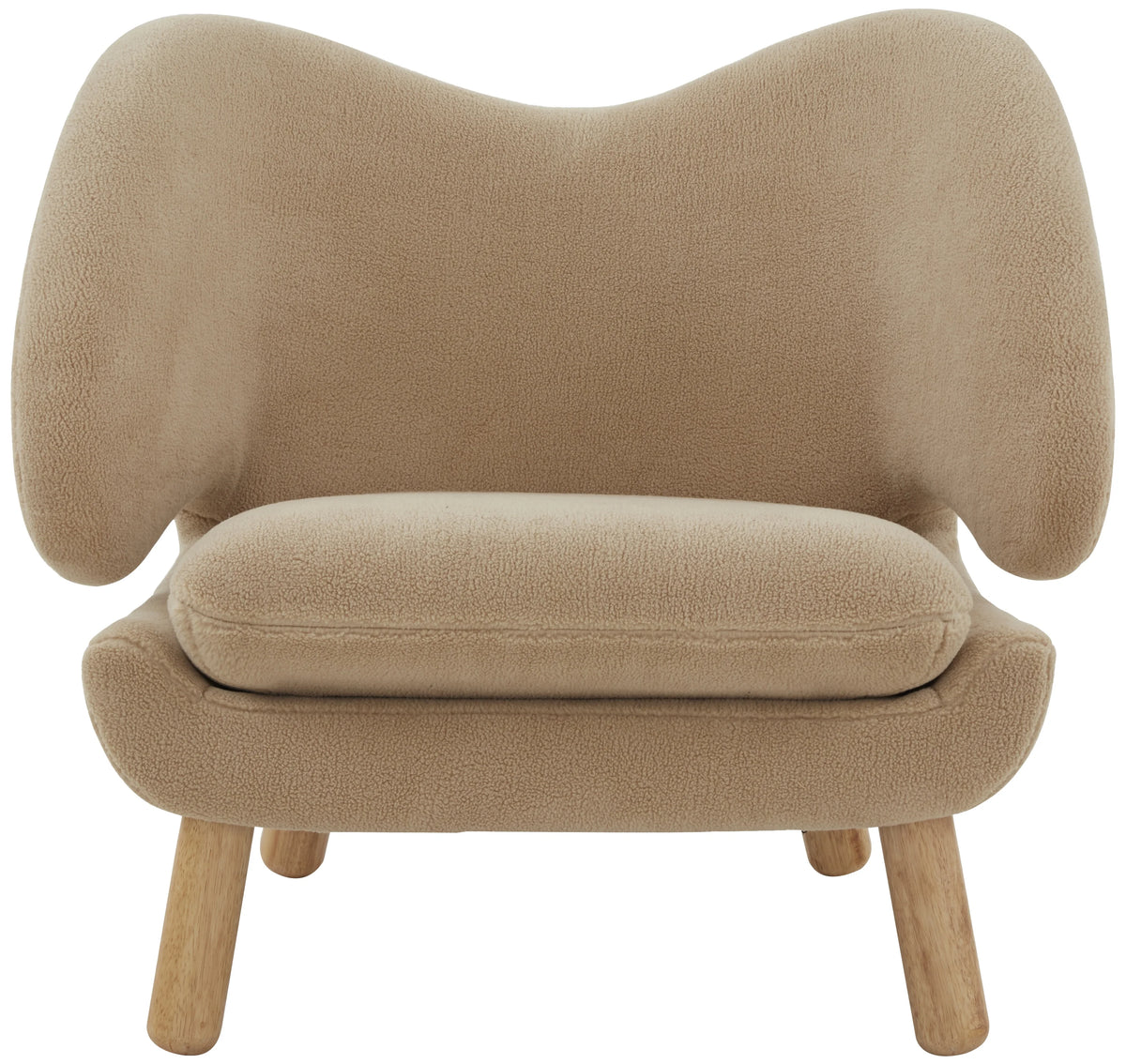 Tan Faux Lamb Wool Accent Chair D887