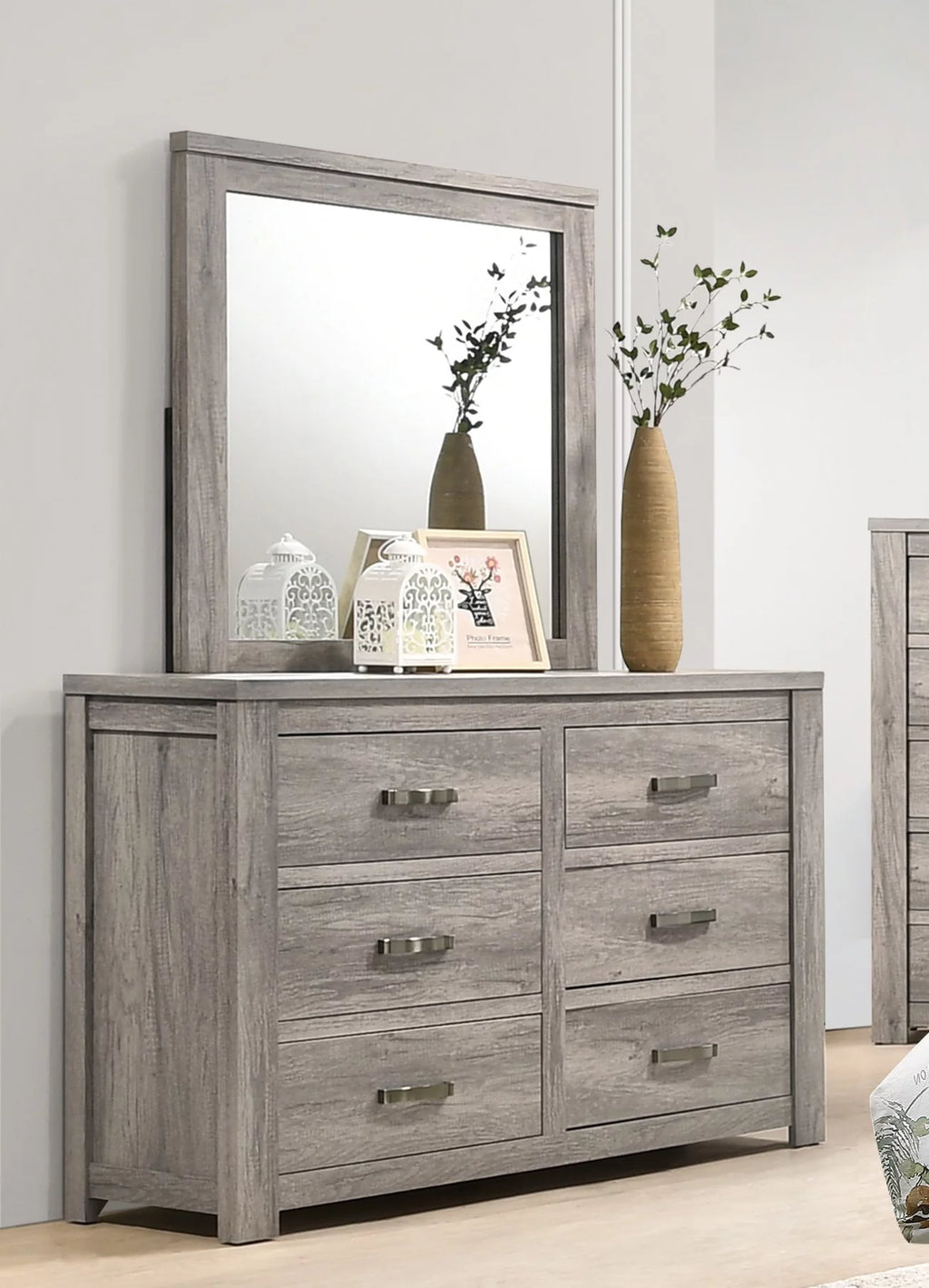 Beige Polyfiber 4pc Bedroom Set T30758