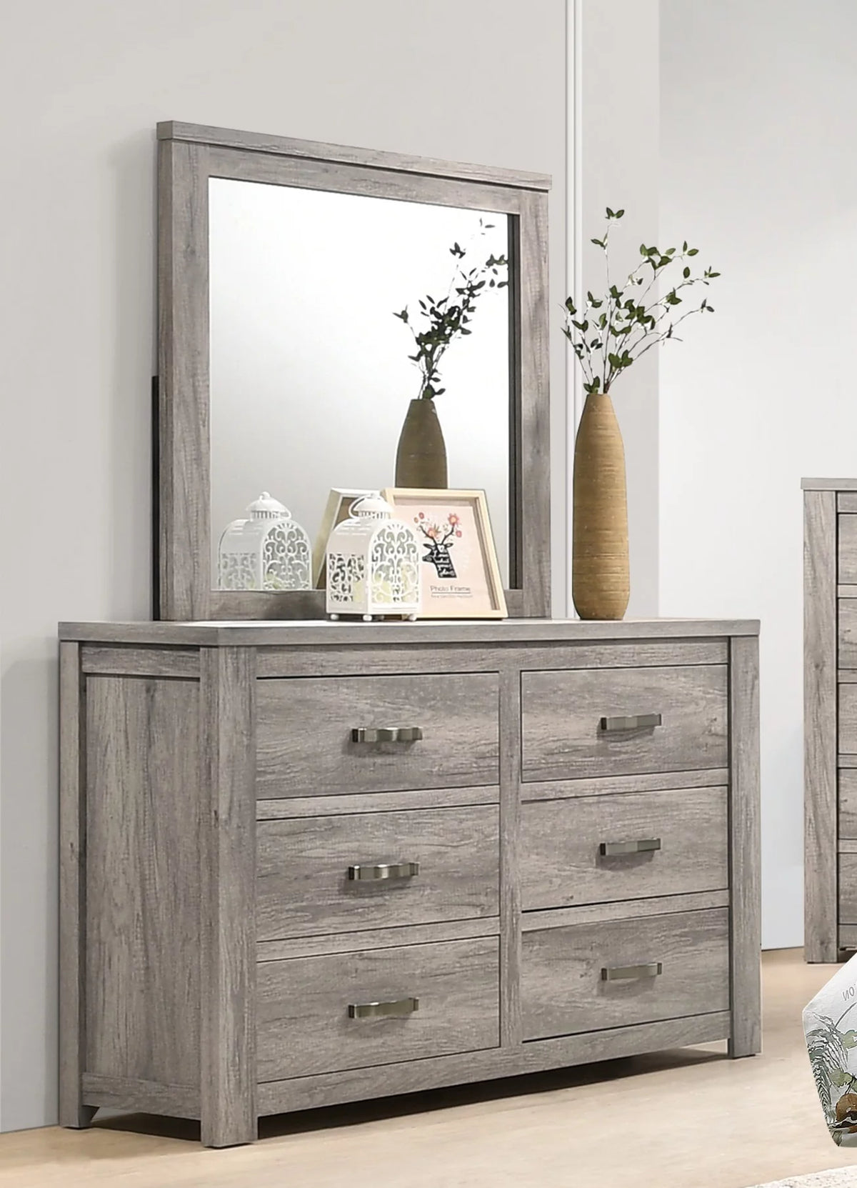 Beige Polyfiber 4pc Bedroom Set T30758