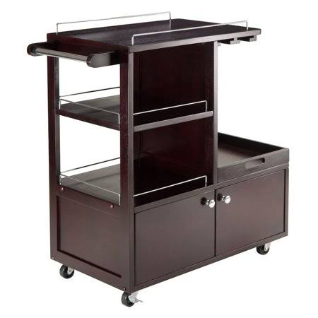 Entertainment Cart with Serving Tray Wood/Espresso D370963