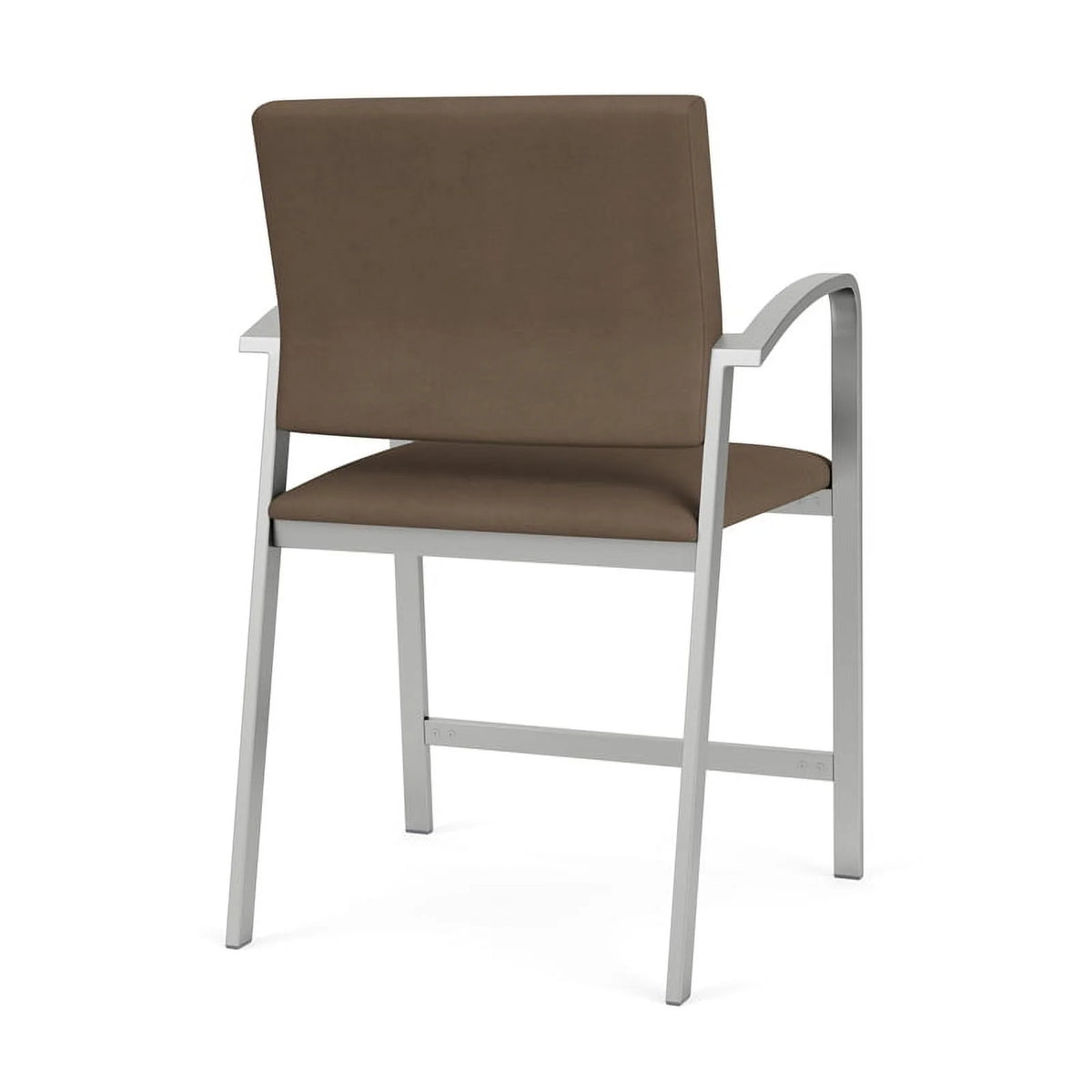 Brown and Silver Polyurethane & Steel Reception Hip Chair Y8819