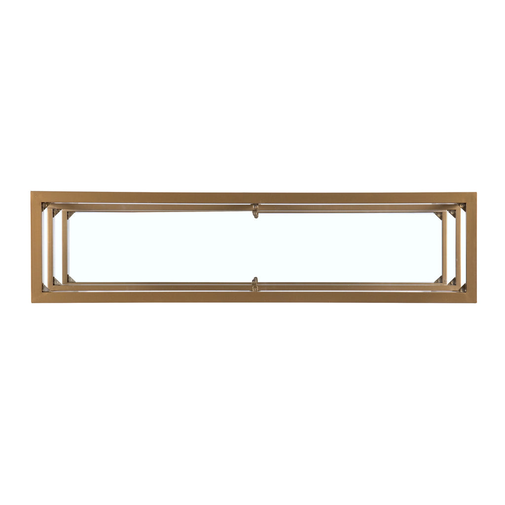 Gold Metal and Glass Console Table Y228