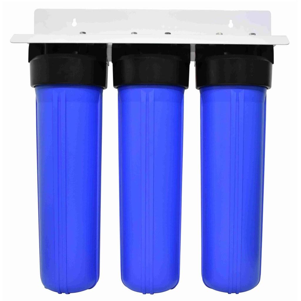 3-Stage Sediment and Dual Carbon Block Whole House Water Filtration System 20 x 4.5 in. T1338