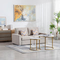 Beige Linen Fabric Living Room Set V78899