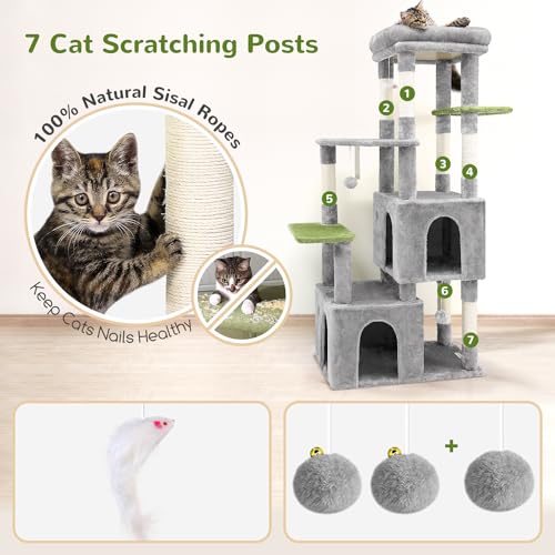 Light Grey Heavy Duty Cat Tower with Scratching Post M607970