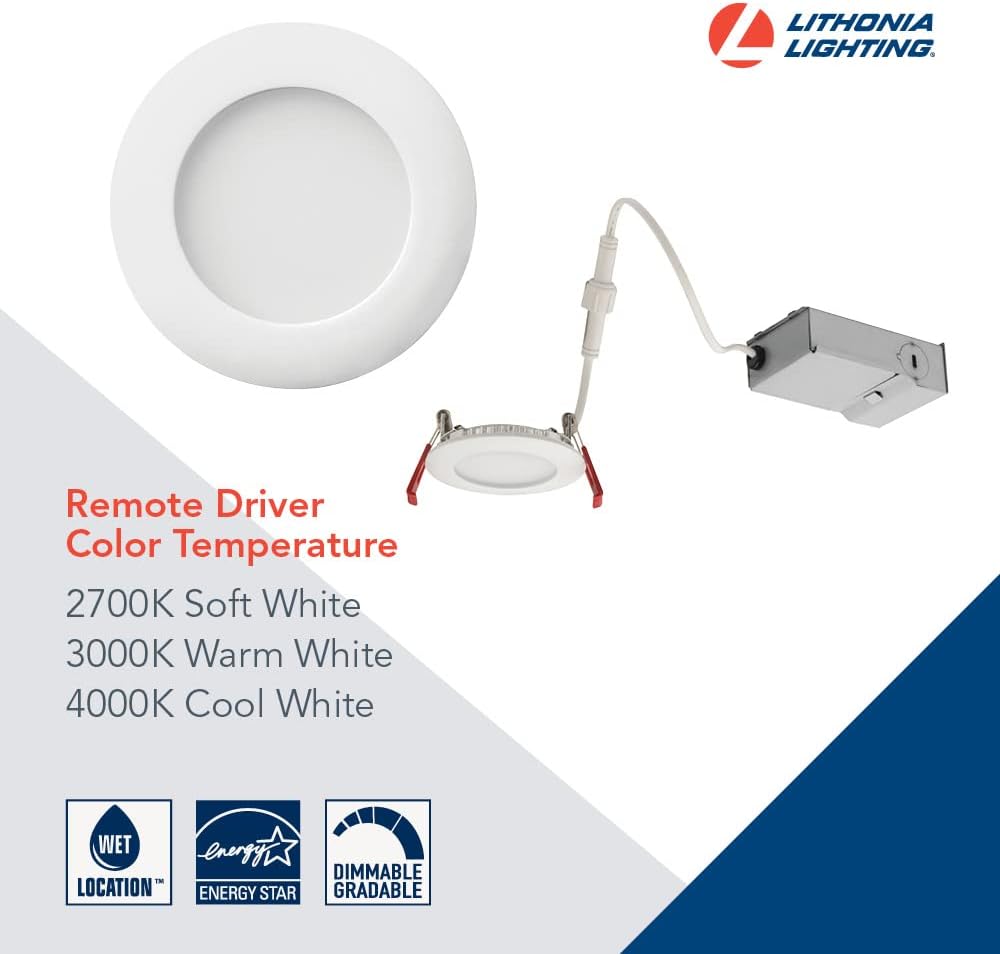 3-Inch Dimmable LED Recessed Ceiling Downlight, 3000K, White & 6-Inch 90CRI LED Color Temperature Selectable Ultra Thin Recessed Downlight Q13329