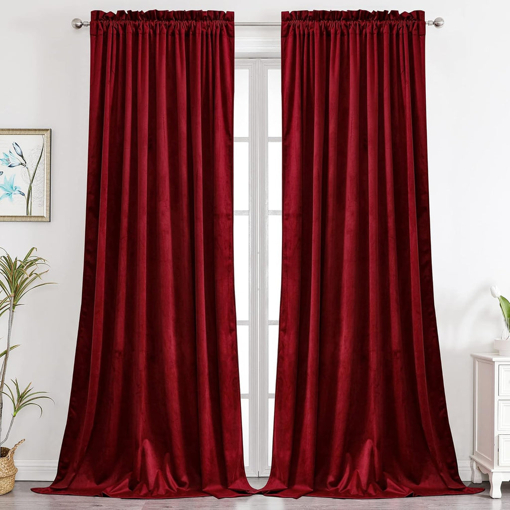 Camel Velvet Room Darkening Curtains, 2 Panels H832362
