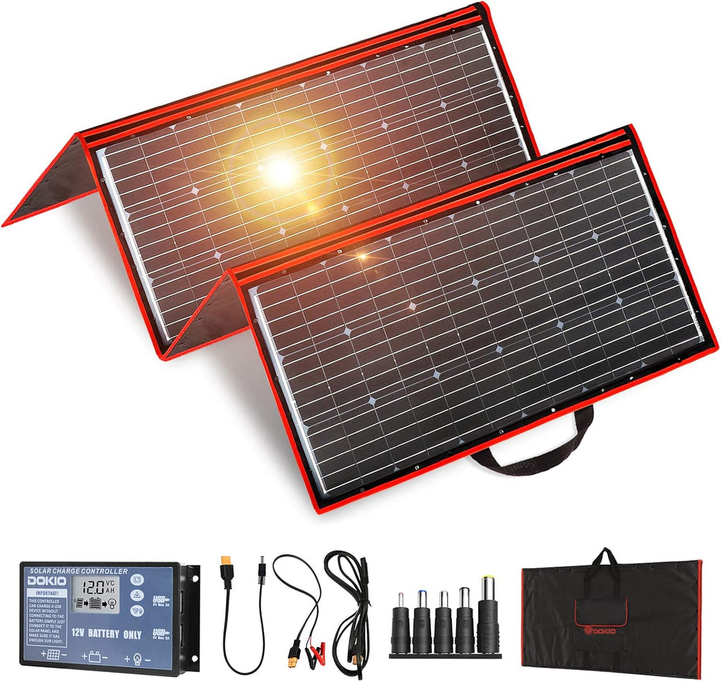 300W 18V Portable Folding Solar Panel Kit with 2 USB Outputs J57452