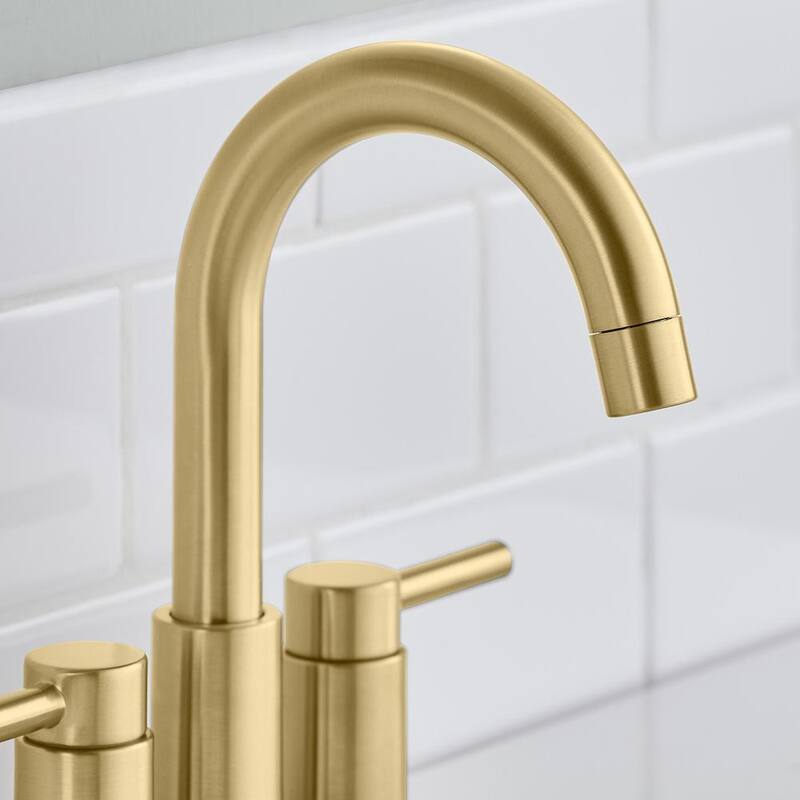4 in. Double Handle High-Arc Bathroom Faucet Matte Gold R14875