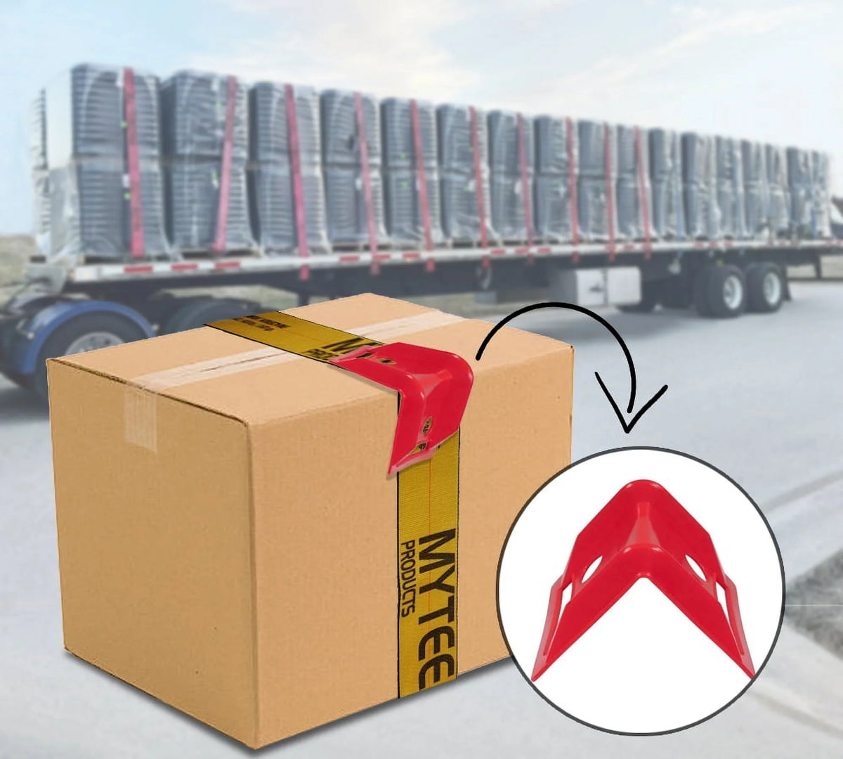 Red 4"x6" Flatbed Edge Protectors with Carrying Case E6039