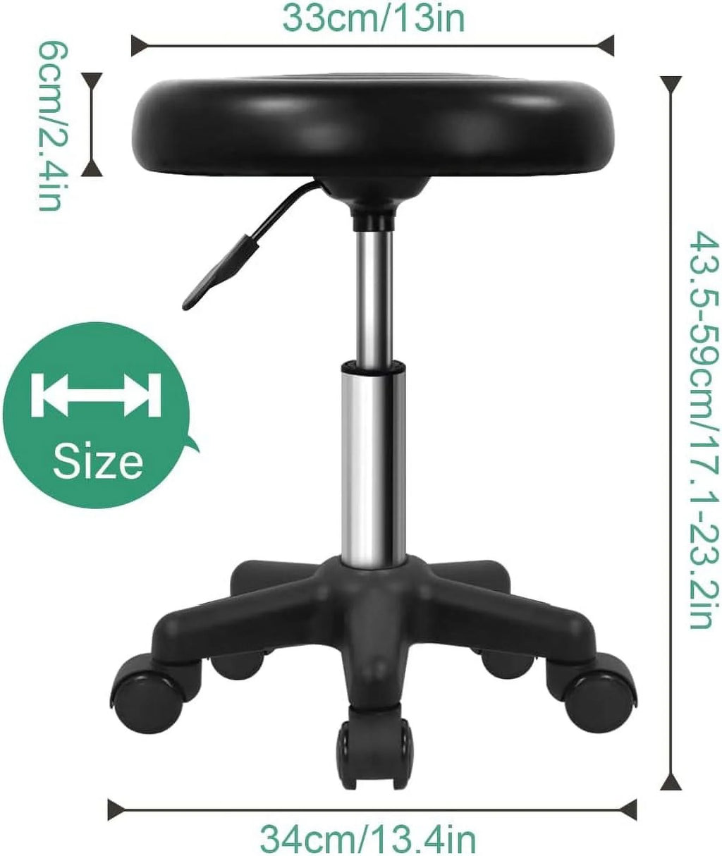 Round Swivel Stool with Wheels Black G80453