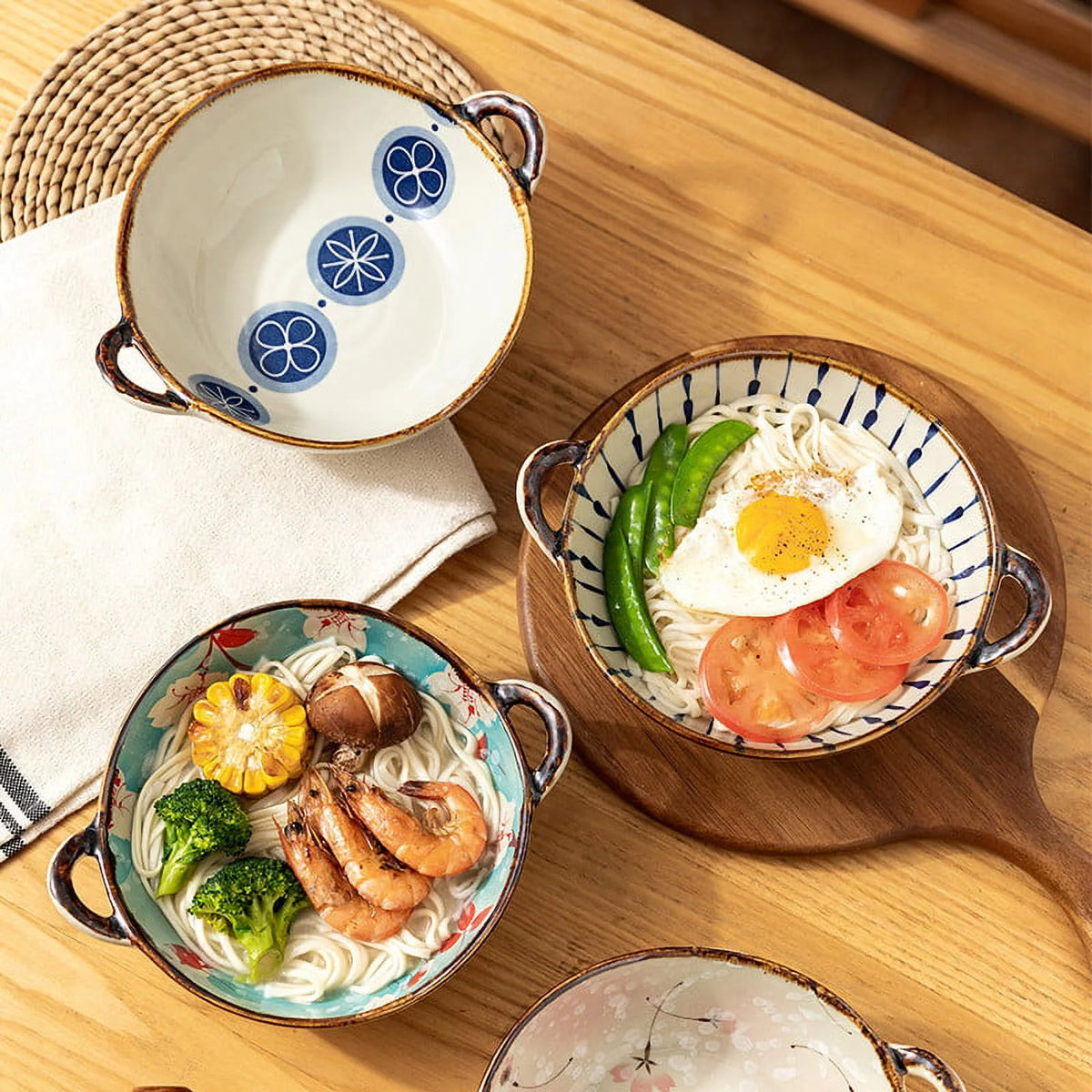 7.5 Inch 24 Oz Ceramic Serving Bowls Set N786