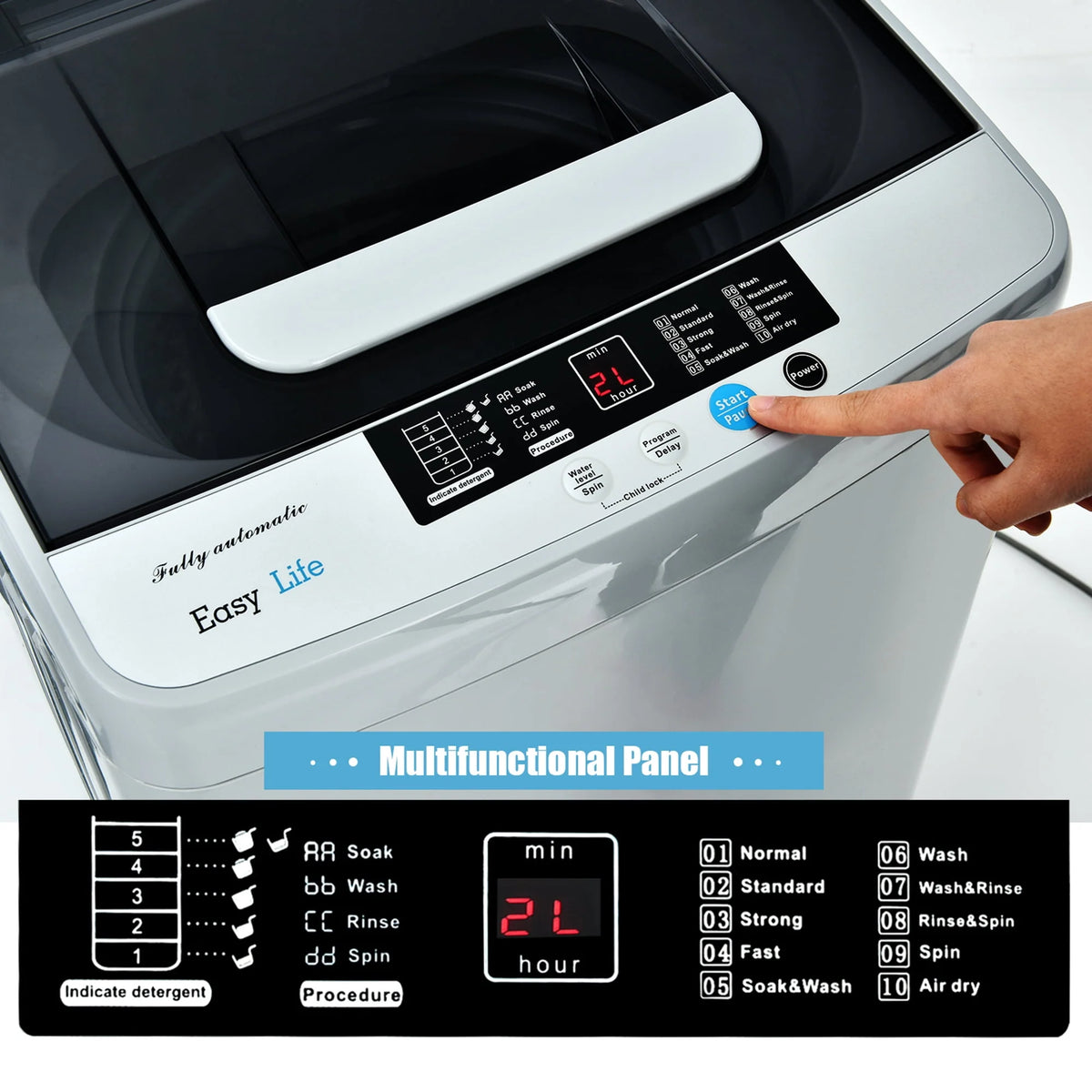 Portable Compact Full-Automatic Washing Machine 8.8 lbs E63191