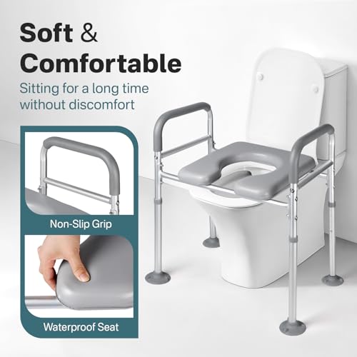 Elongated Raised Toilet Seat with Handles M9727