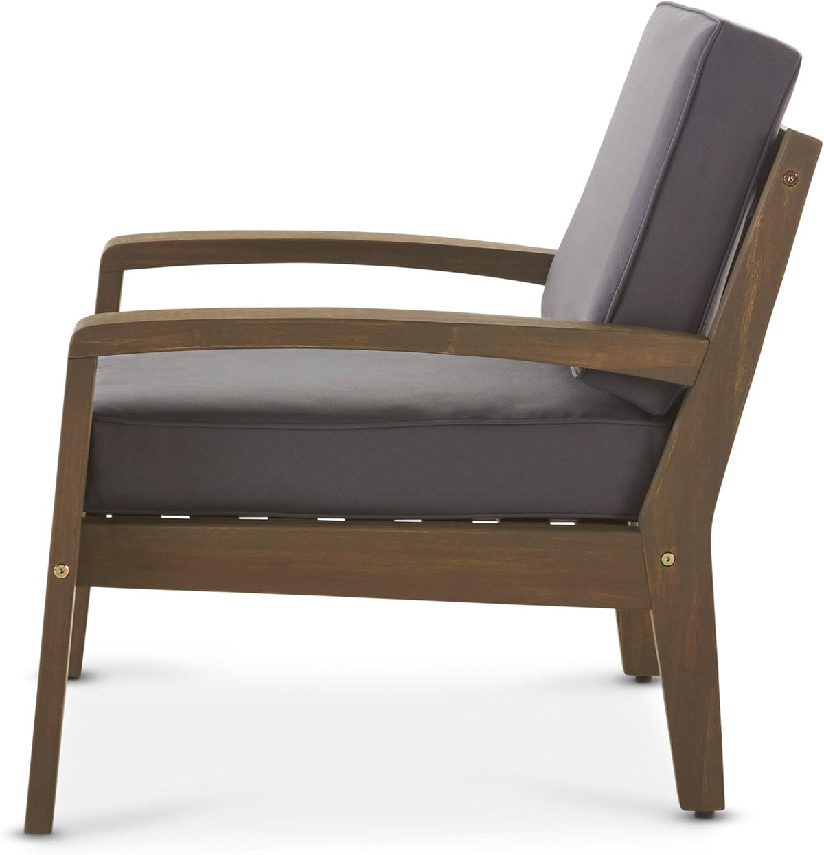Acacia Wood Club Chairs, Gray, 2-Pcs Set N54225