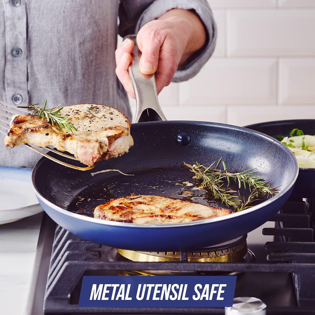 Blue Diamond Diamond Infused Ceramic Nonstick 12" Frying Pan Skillet with Lid P812
