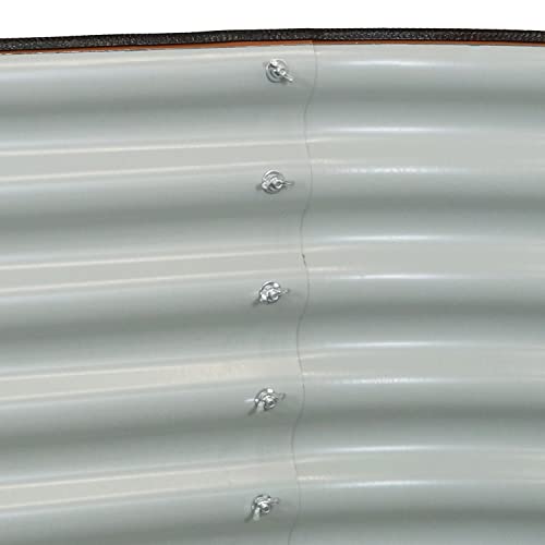 Brown 79-Inch Oval Stackable Steel Raised Garden Bed with Rubber Edge Trim U960