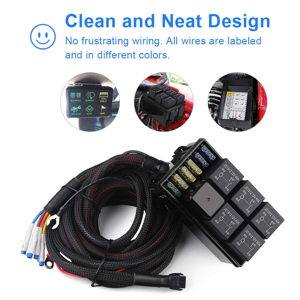 6 Gang Switch Panel Circuit Control Box Wiring Harness Y780