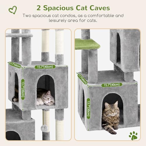 Light Grey Heavy Duty Cat Tower with Scratching Post M607970