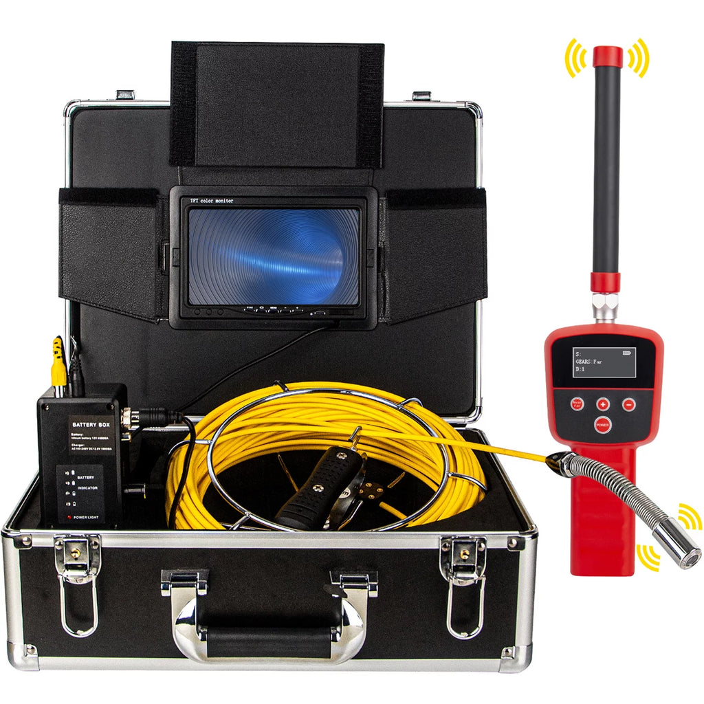 165' Cable Waterproof IP68 Sewer Camera with 512Hz Sonde Transmitter & Receiver H560447
