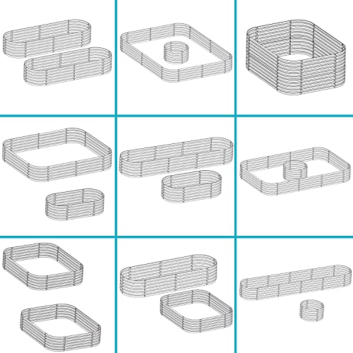 Brown 79-Inch Oval Stackable Steel Raised Garden Bed with Rubber Edge Trim U960