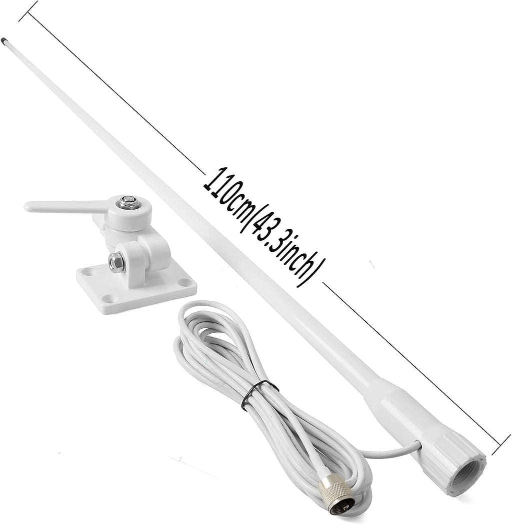 VHF Marine Antenna Waterproof 3DBI 43.3inch Fiberglass N731